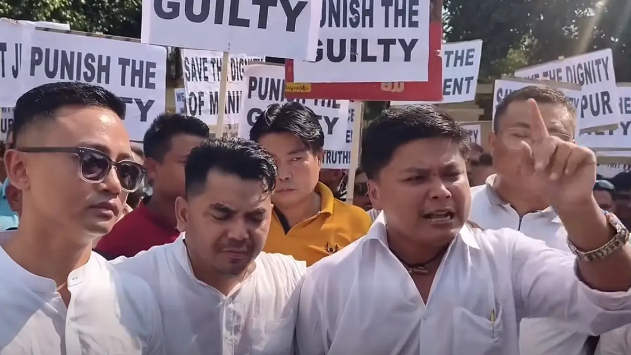 BJYM Protest Near Congress Office