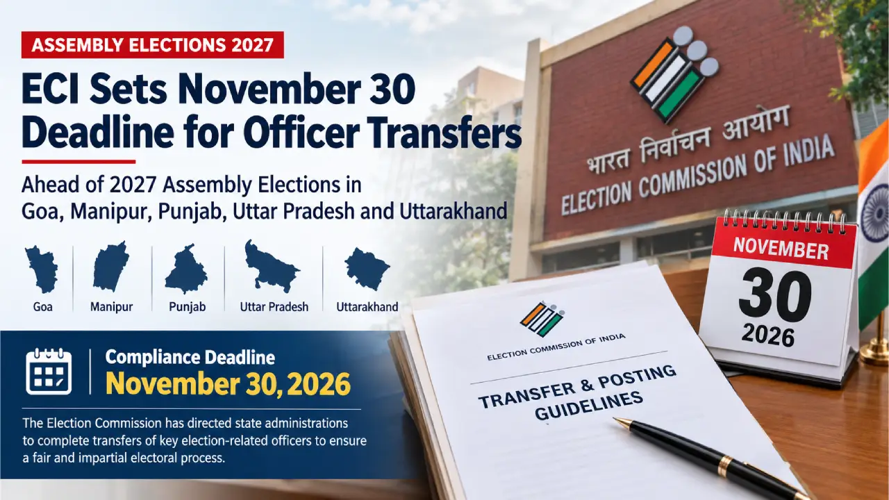 ECI Sets November 30 Deadline for Officer Transfer