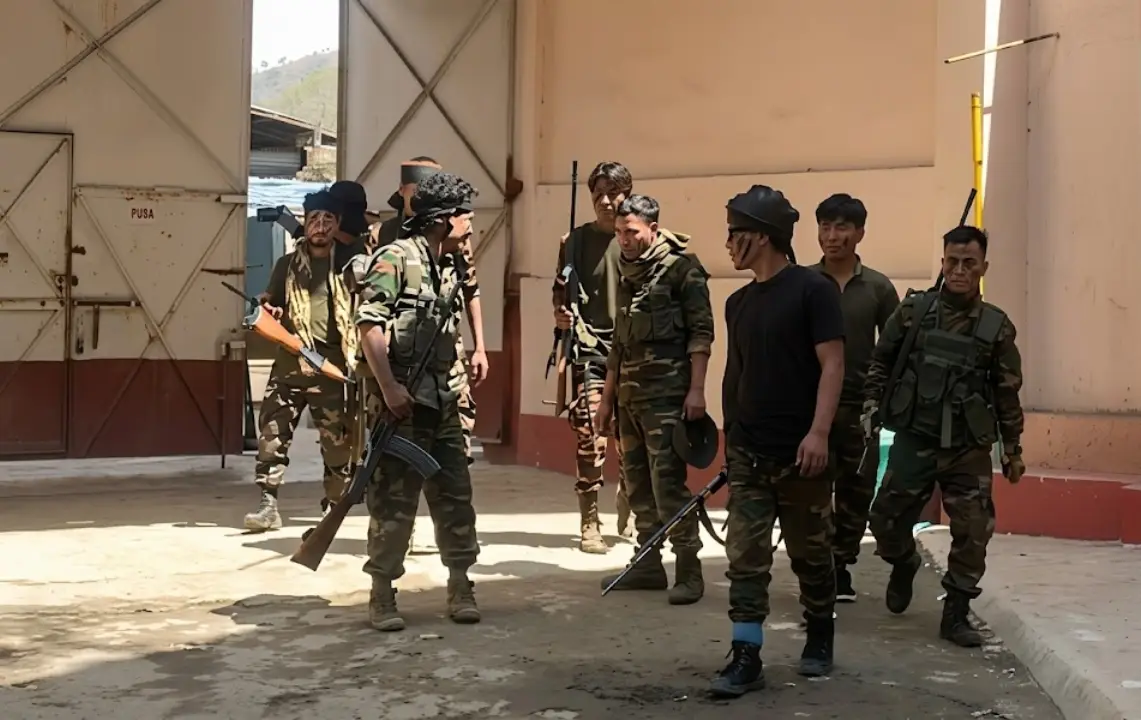 Kuki Militants in a Private School in Saikul