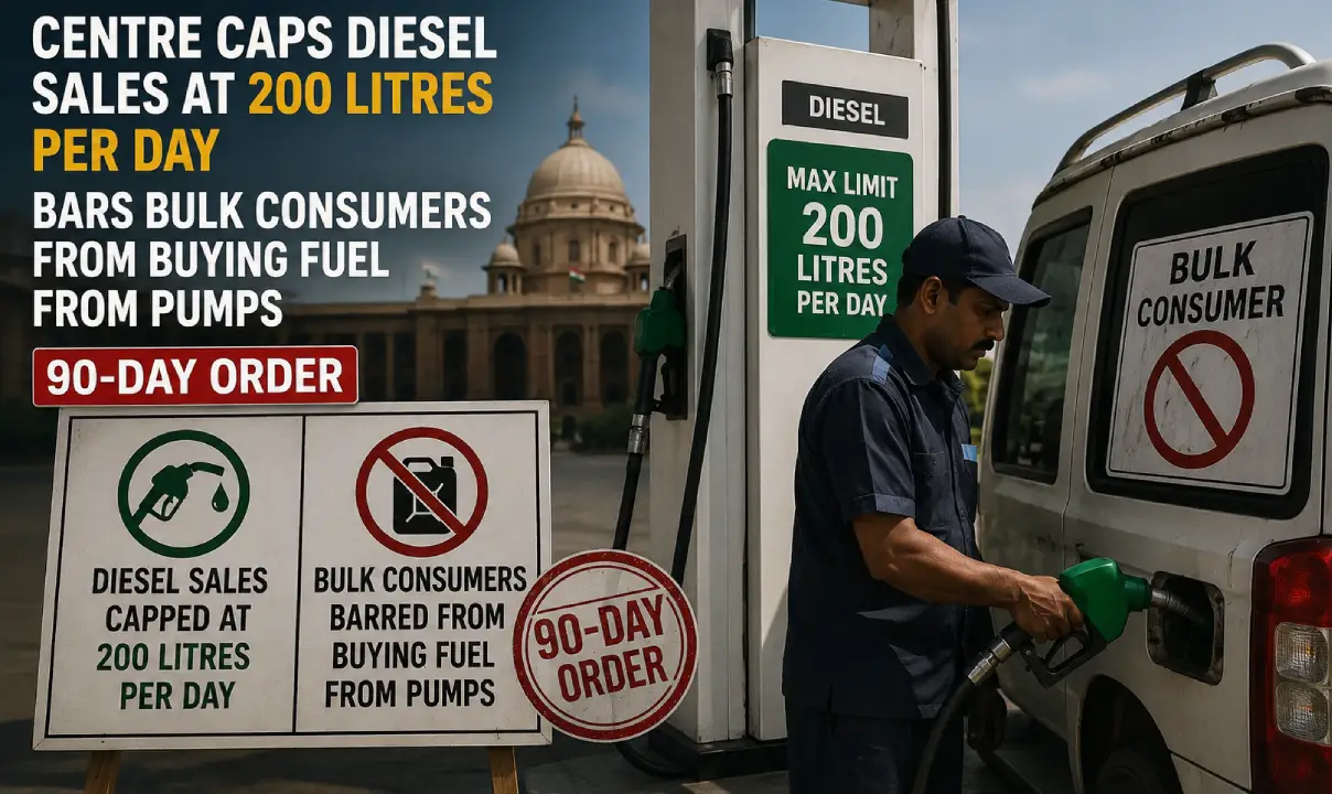 Centre Caps Diesel Sales at 200 Litres Per Day
