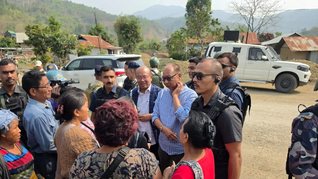 CM Khemchand interacts with Shangkai villagers