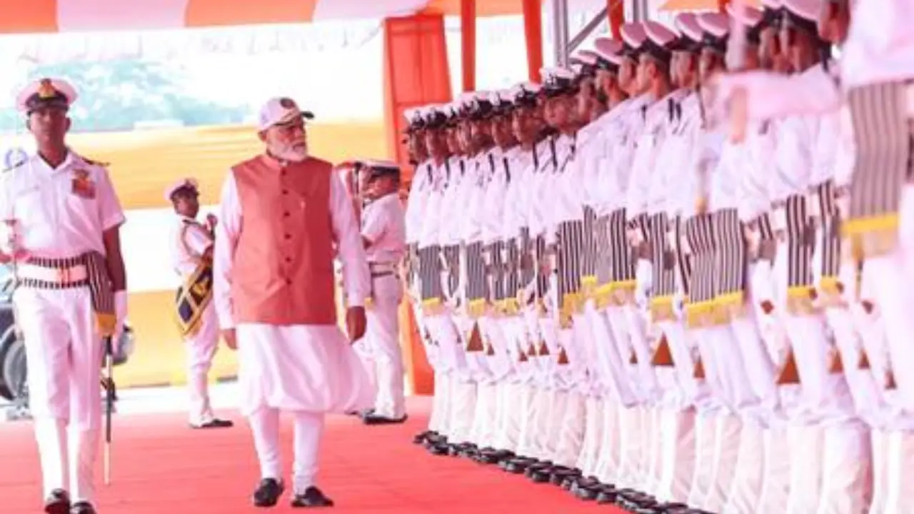 PM Modi Commissions Three Frontline Naval Platform