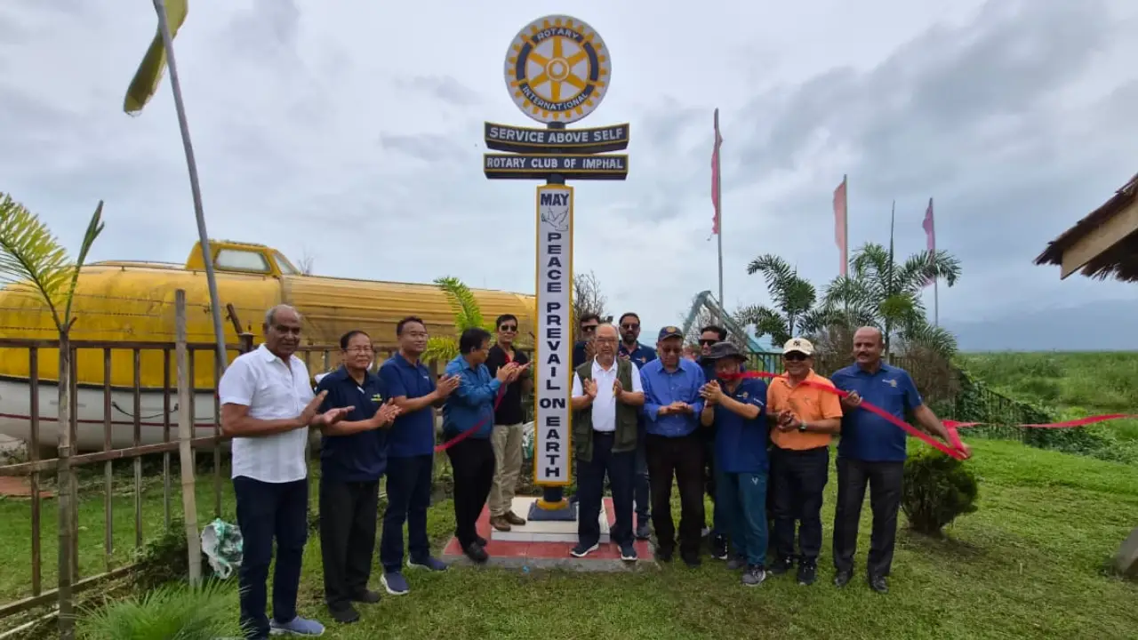 Rotary Club of Imphal Installs Peace Pole at Sendr