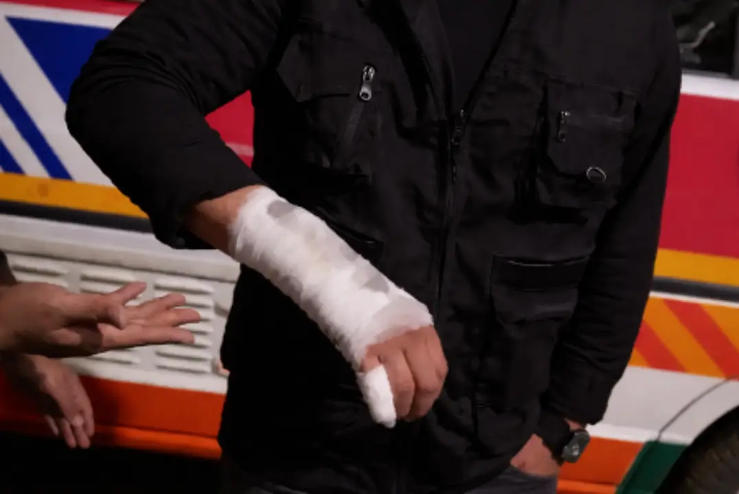 Injured ambulance driver