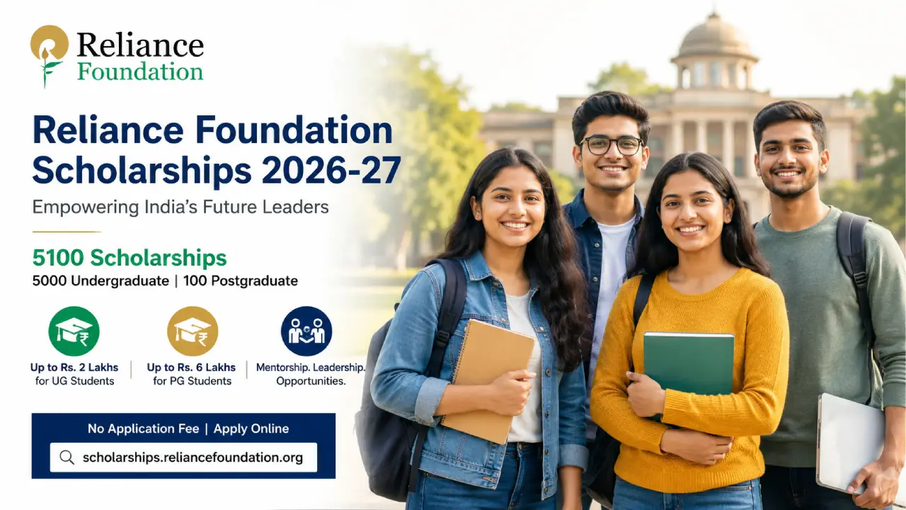 Reliance Foundation Opens 2026-27 Scholarships