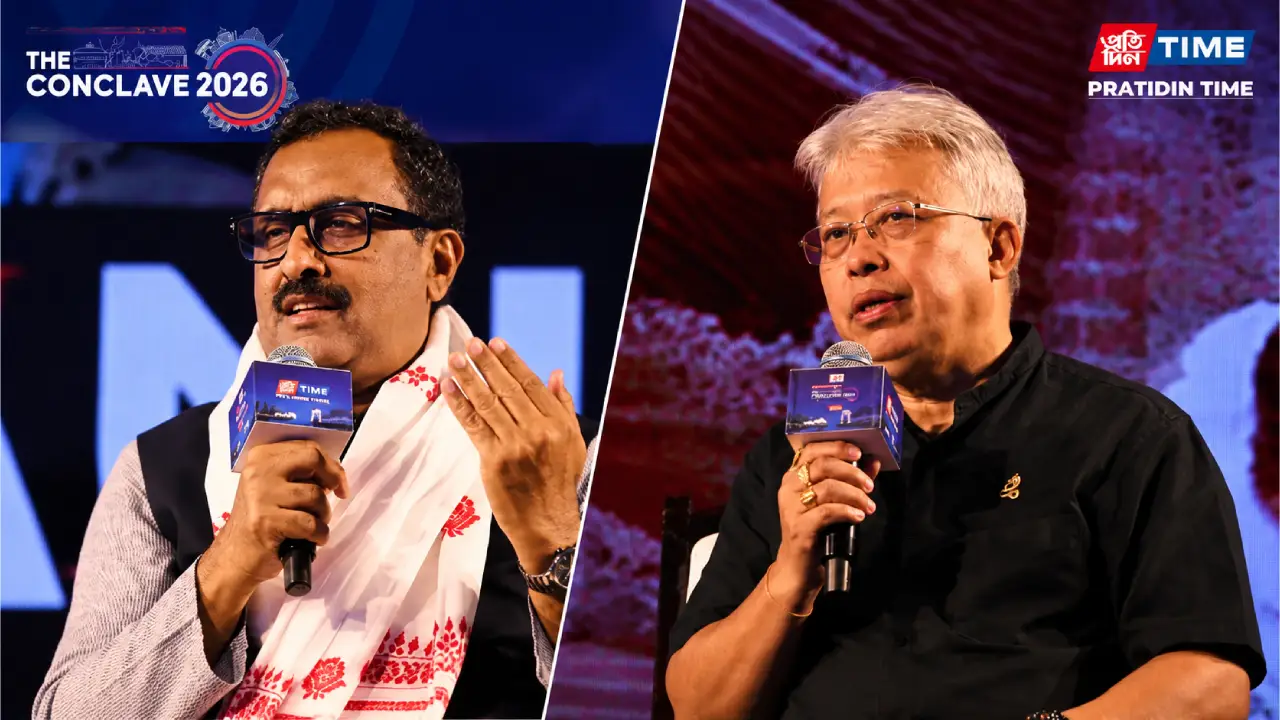 Bimol Akoijam and Ram Madhav at The Conclave 2026